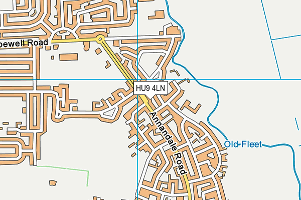 HU9 4LN map - OS VectorMap District (Ordnance Survey)