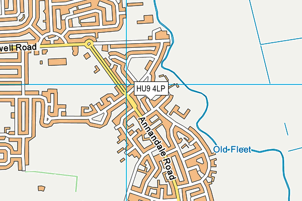 HU9 4LP map - OS VectorMap District (Ordnance Survey)