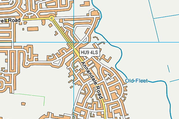 HU9 4LS map - OS VectorMap District (Ordnance Survey)