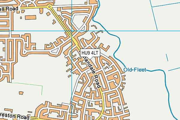 HU9 4LT map - OS VectorMap District (Ordnance Survey)