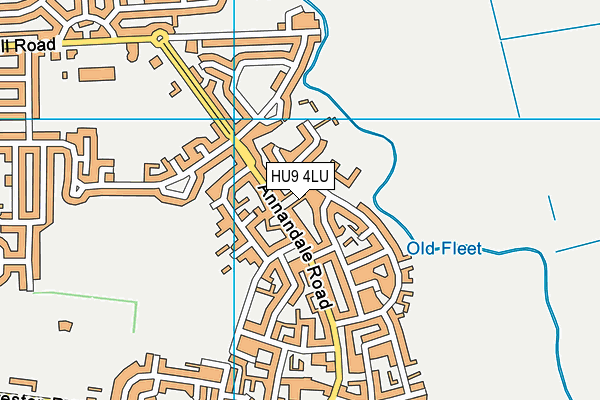 HU9 4LU map - OS VectorMap District (Ordnance Survey)