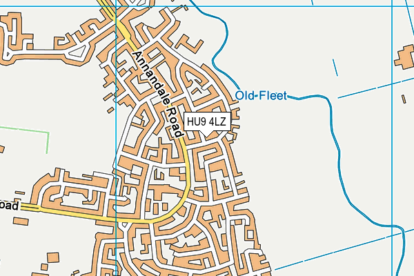 HU9 4LZ map - OS VectorMap District (Ordnance Survey)