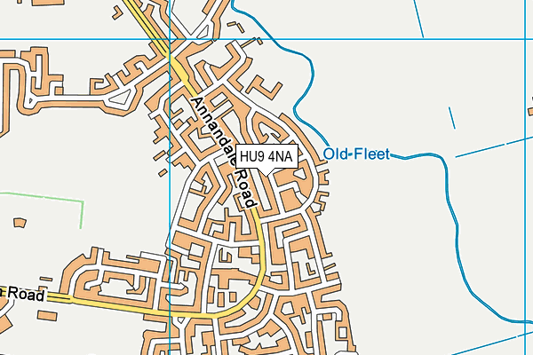 HU9 4NA map - OS VectorMap District (Ordnance Survey)