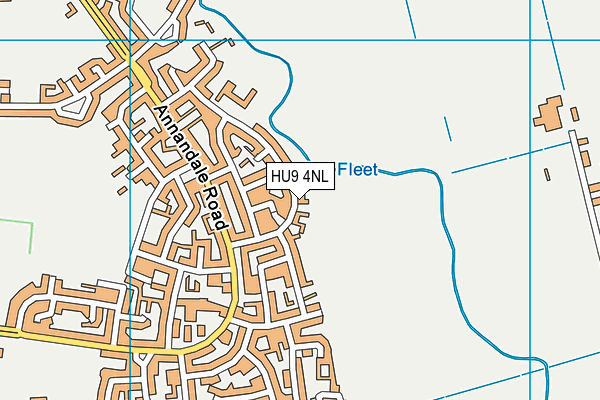 HU9 4NL map - OS VectorMap District (Ordnance Survey)