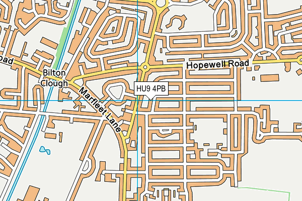 HU9 4PB map - OS VectorMap District (Ordnance Survey)