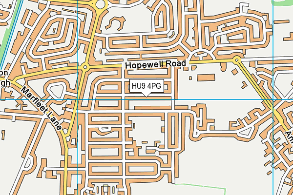 HU9 4PG map - OS VectorMap District (Ordnance Survey)