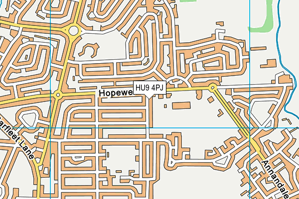 HU9 4PJ map - OS VectorMap District (Ordnance Survey)