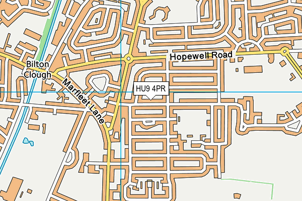 HU9 4PR map - OS VectorMap District (Ordnance Survey)