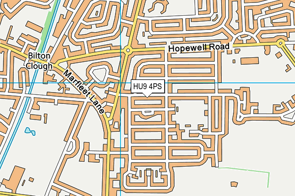 HU9 4PS map - OS VectorMap District (Ordnance Survey)