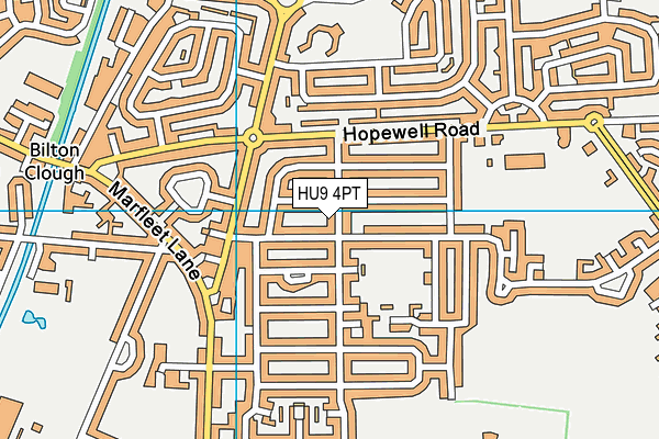 HU9 4PT map - OS VectorMap District (Ordnance Survey)