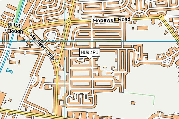 HU9 4PU map - OS VectorMap District (Ordnance Survey)