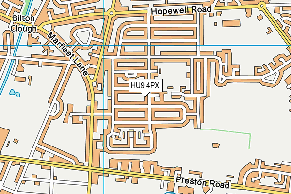 HU9 4PX map - OS VectorMap District (Ordnance Survey)