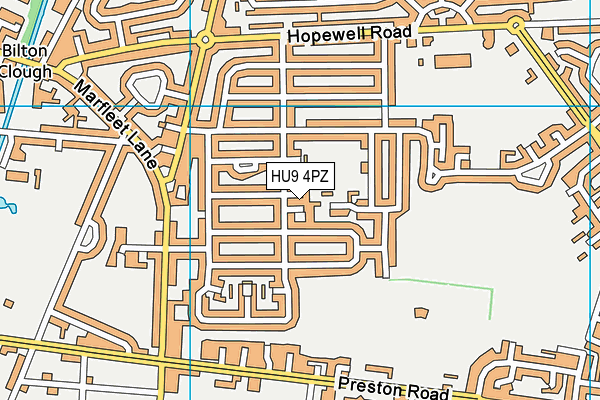HU9 4PZ map - OS VectorMap District (Ordnance Survey)