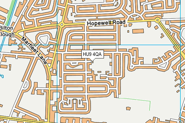 HU9 4QA map - OS VectorMap District (Ordnance Survey)