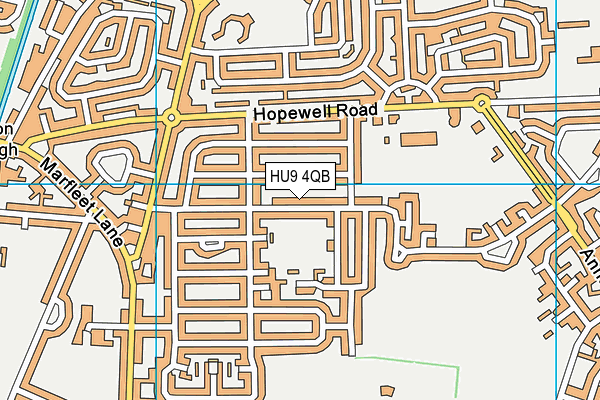 HU9 4QB map - OS VectorMap District (Ordnance Survey)