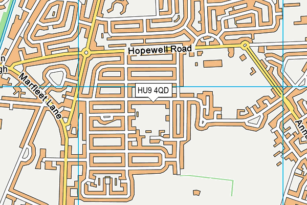HU9 4QD map - OS VectorMap District (Ordnance Survey)