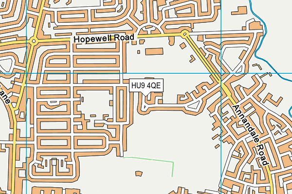 HU9 4QE map - OS VectorMap District (Ordnance Survey)