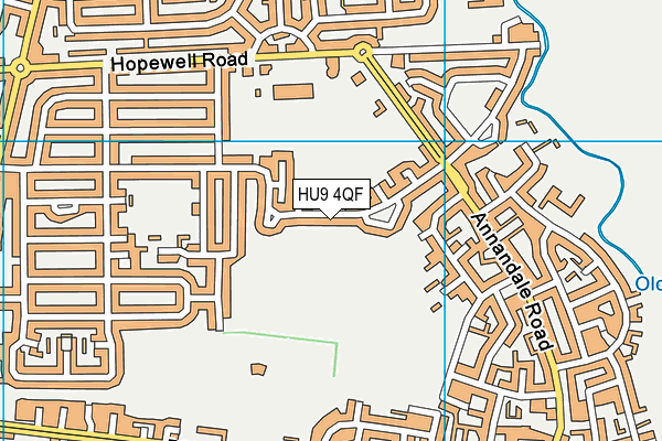 HU9 4QF map - OS VectorMap District (Ordnance Survey)