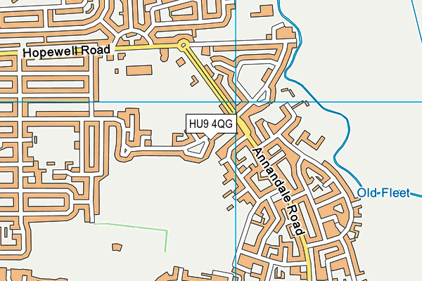 HU9 4QG map - OS VectorMap District (Ordnance Survey)