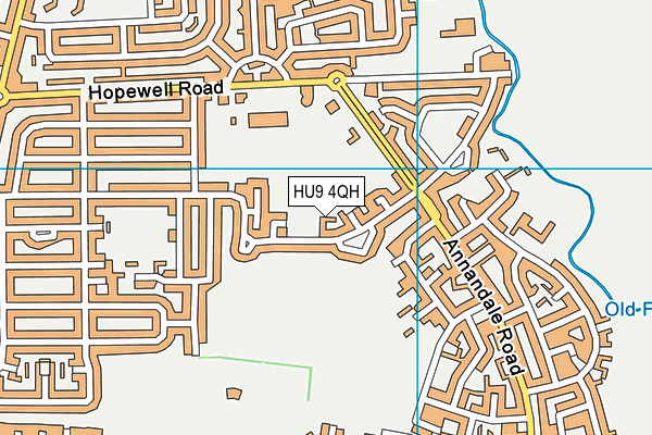 HU9 4QH map - OS VectorMap District (Ordnance Survey)