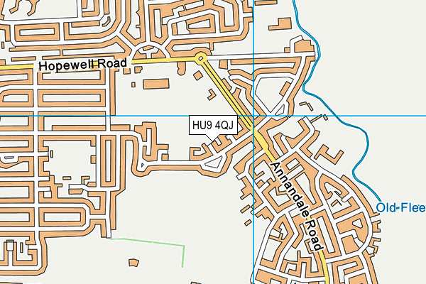 HU9 4QJ map - OS VectorMap District (Ordnance Survey)