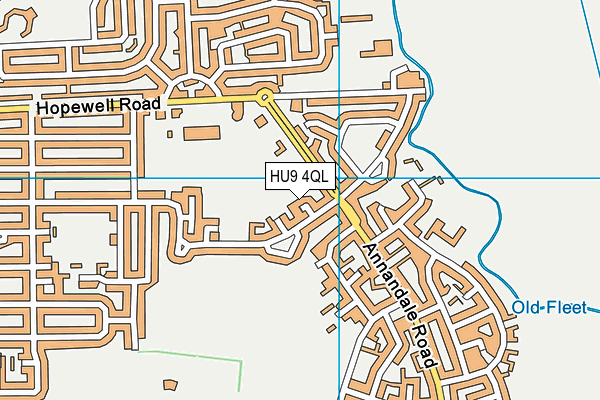 HU9 4QL map - OS VectorMap District (Ordnance Survey)