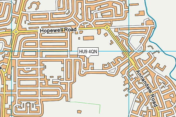 HU9 4QN map - OS VectorMap District (Ordnance Survey)