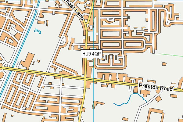 HU9 4QP map - OS VectorMap District (Ordnance Survey)