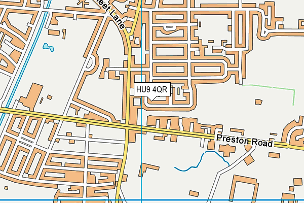 HU9 4QR map - OS VectorMap District (Ordnance Survey)