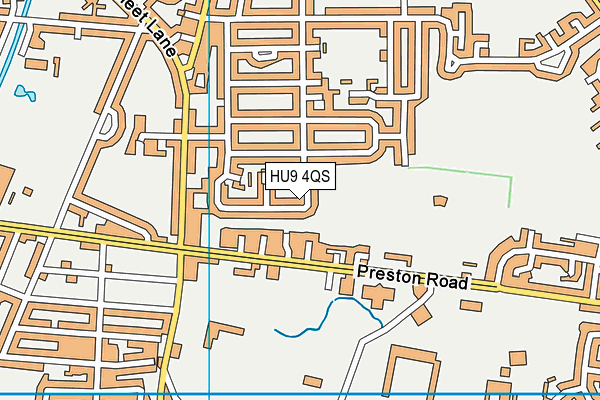 HU9 4QS map - OS VectorMap District (Ordnance Survey)