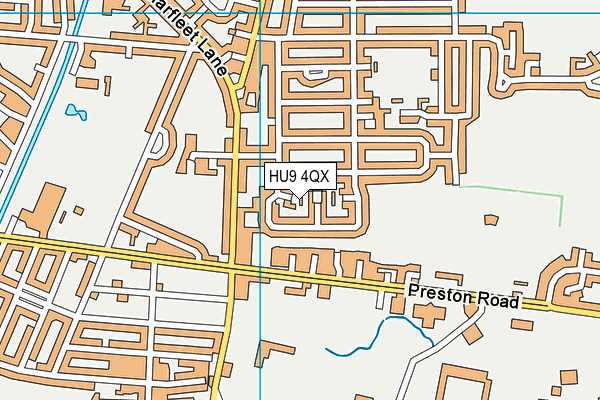 HU9 4QX map - OS VectorMap District (Ordnance Survey)