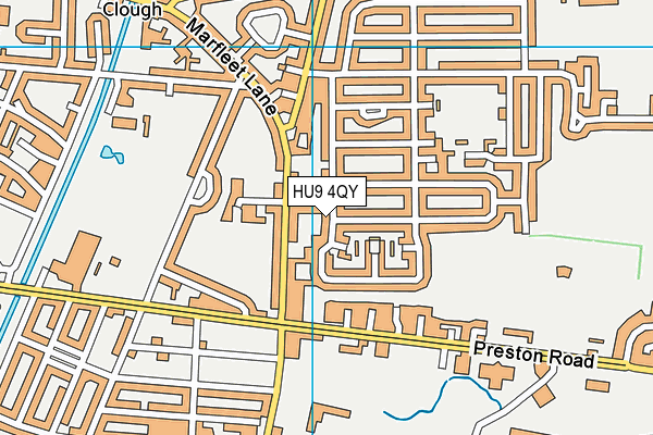 HU9 4QY map - OS VectorMap District (Ordnance Survey)