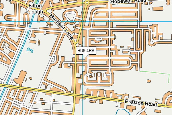 HU9 4RA map - OS VectorMap District (Ordnance Survey)