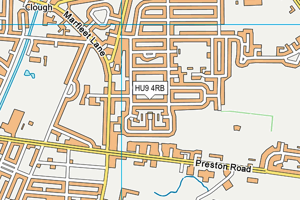 HU9 4RB map - OS VectorMap District (Ordnance Survey)