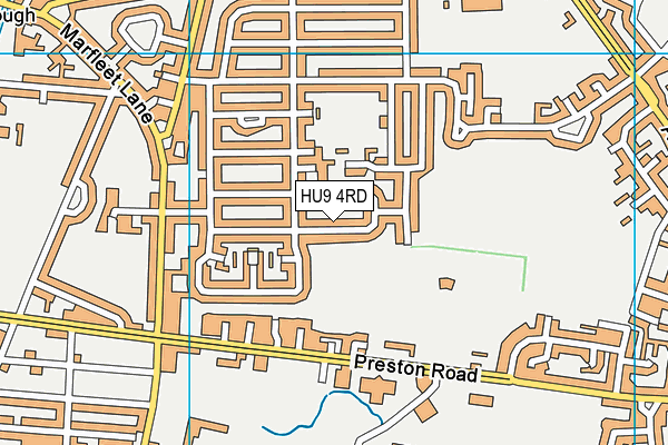 HU9 4RD map - OS VectorMap District (Ordnance Survey)