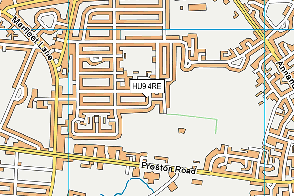 HU9 4RE map - OS VectorMap District (Ordnance Survey)