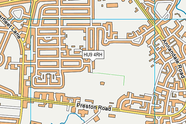 HU9 4RH map - OS VectorMap District (Ordnance Survey)