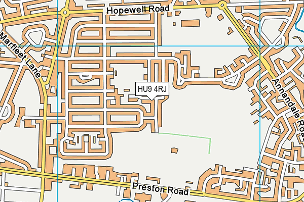 HU9 4RJ map - OS VectorMap District (Ordnance Survey)