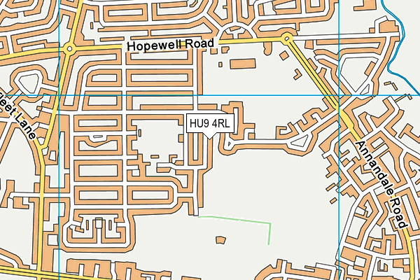 HU9 4RL map - OS VectorMap District (Ordnance Survey)