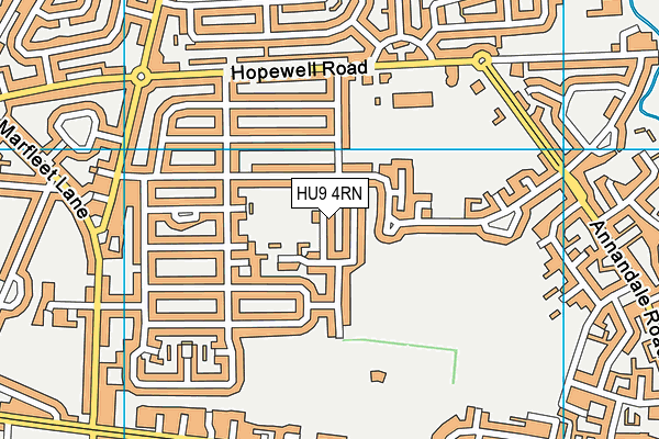 Shelley Avenue Sports Centre map (HU9 4RN) - OS VectorMap District (Ordnance Survey)