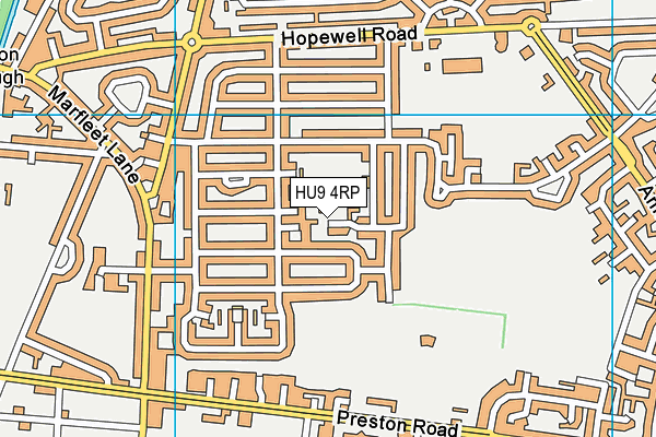 HU9 4RP map - OS VectorMap District (Ordnance Survey)