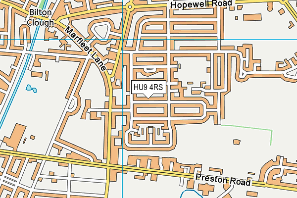 HU9 4RS map - OS VectorMap District (Ordnance Survey)