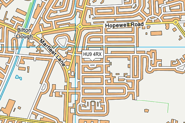 HU9 4RX map - OS VectorMap District (Ordnance Survey)