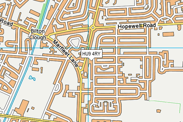 HU9 4RY map - OS VectorMap District (Ordnance Survey)