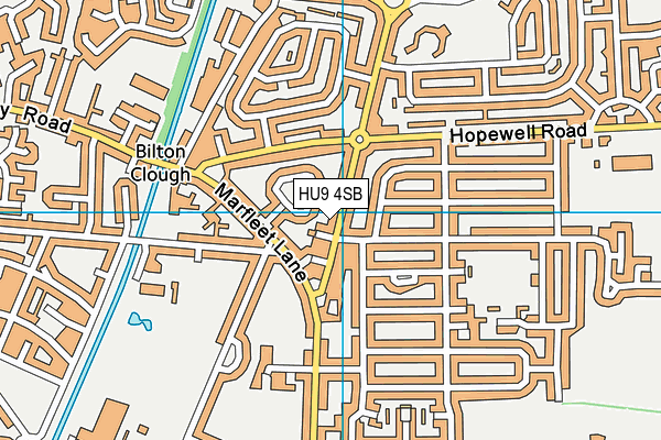 HU9 4SB map - OS VectorMap District (Ordnance Survey)