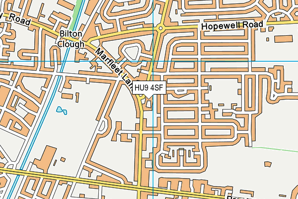 HU9 4SF map - OS VectorMap District (Ordnance Survey)