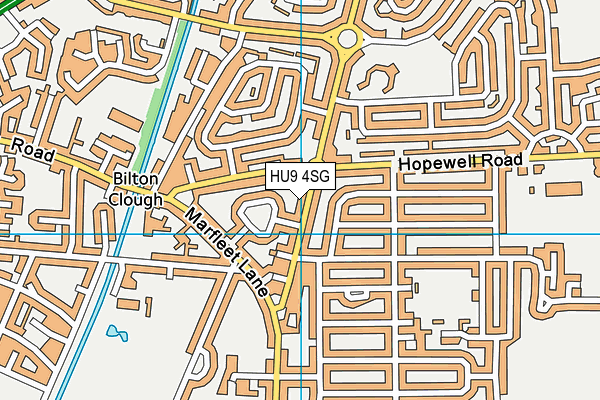 HU9 4SG map - OS VectorMap District (Ordnance Survey)