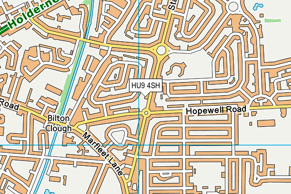 HU9 4SH map - OS VectorMap District (Ordnance Survey)