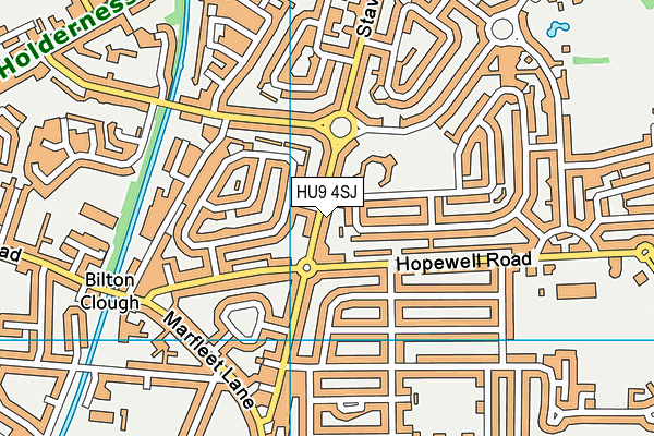 HU9 4SJ map - OS VectorMap District (Ordnance Survey)