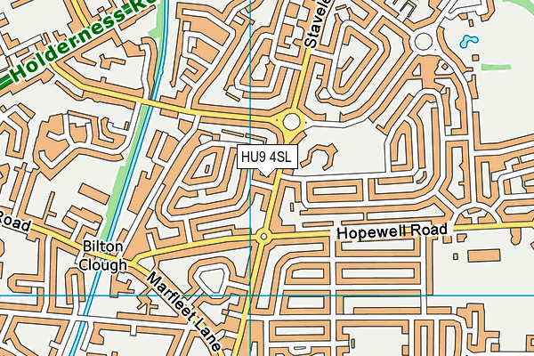 HU9 4SL map - OS VectorMap District (Ordnance Survey)